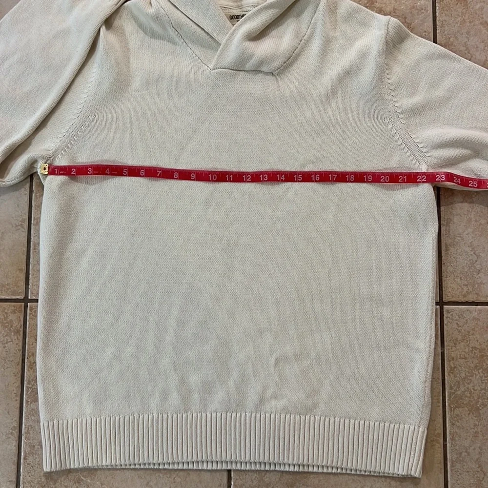 Goodthreads‎ Cotton Fold Over Collar Sweater Cream, Sz XL